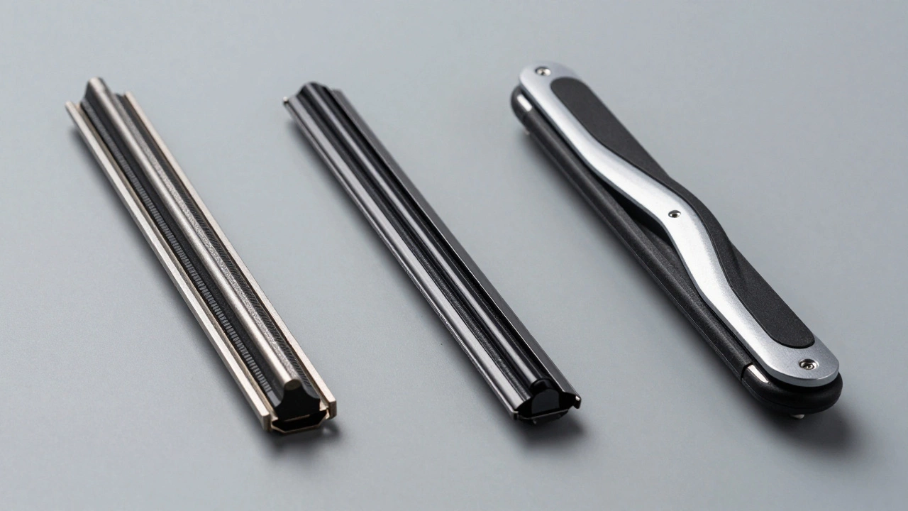 Comparison of conventional, beam, and hybrid windshield wiper blades