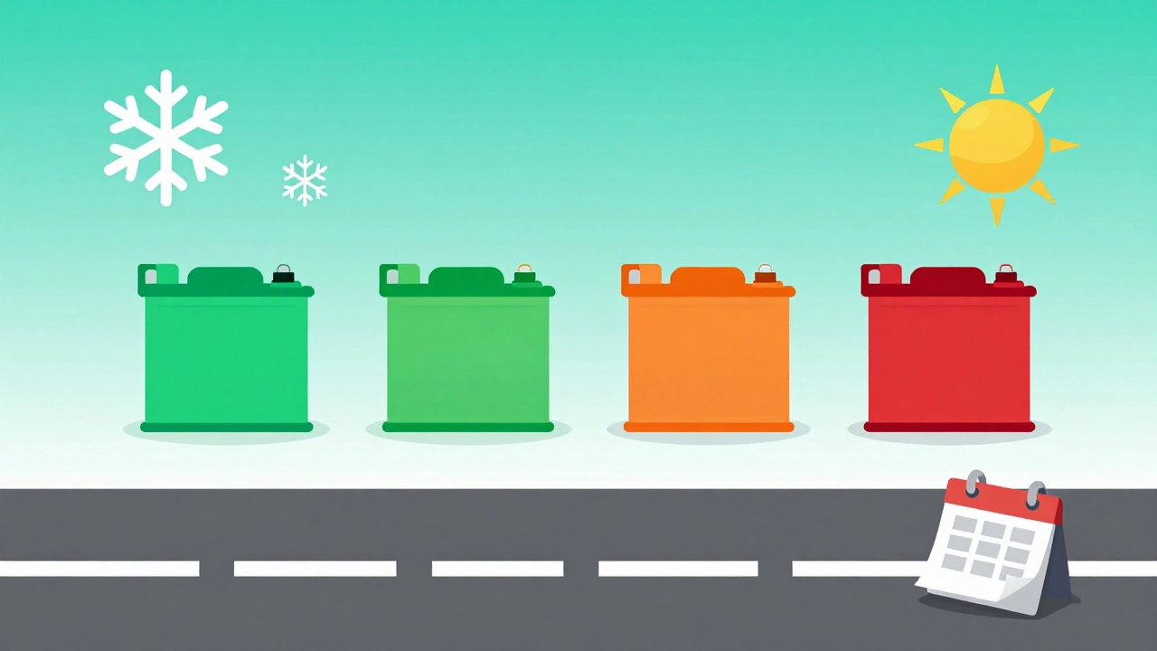 Illustration showing factors affecting car battery lifespan