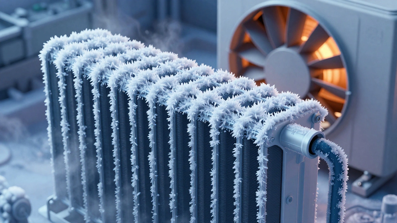 Frozen evaporator coil inside AC unit due to poor airflow