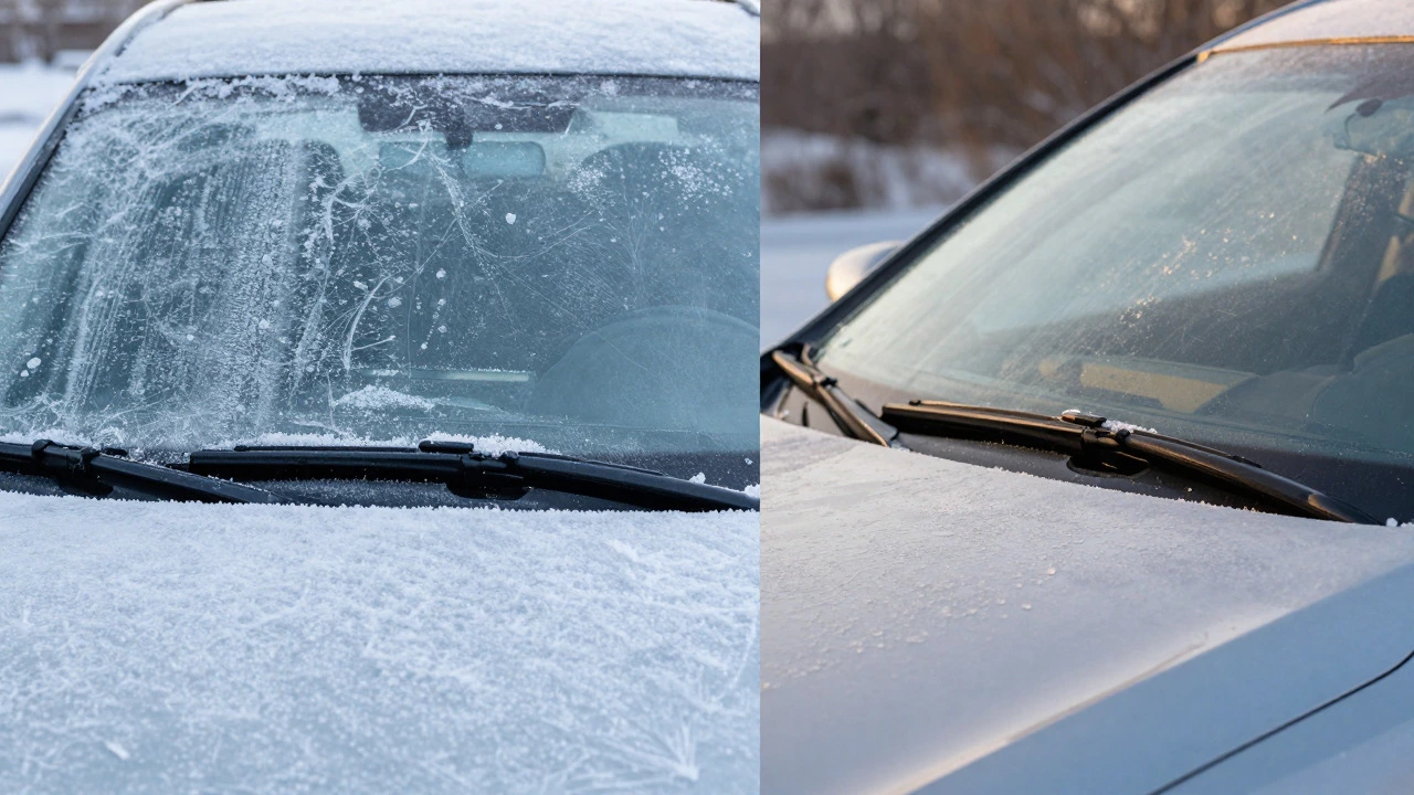 Comparison of frozen wipers vs raised wipers protecting against ice