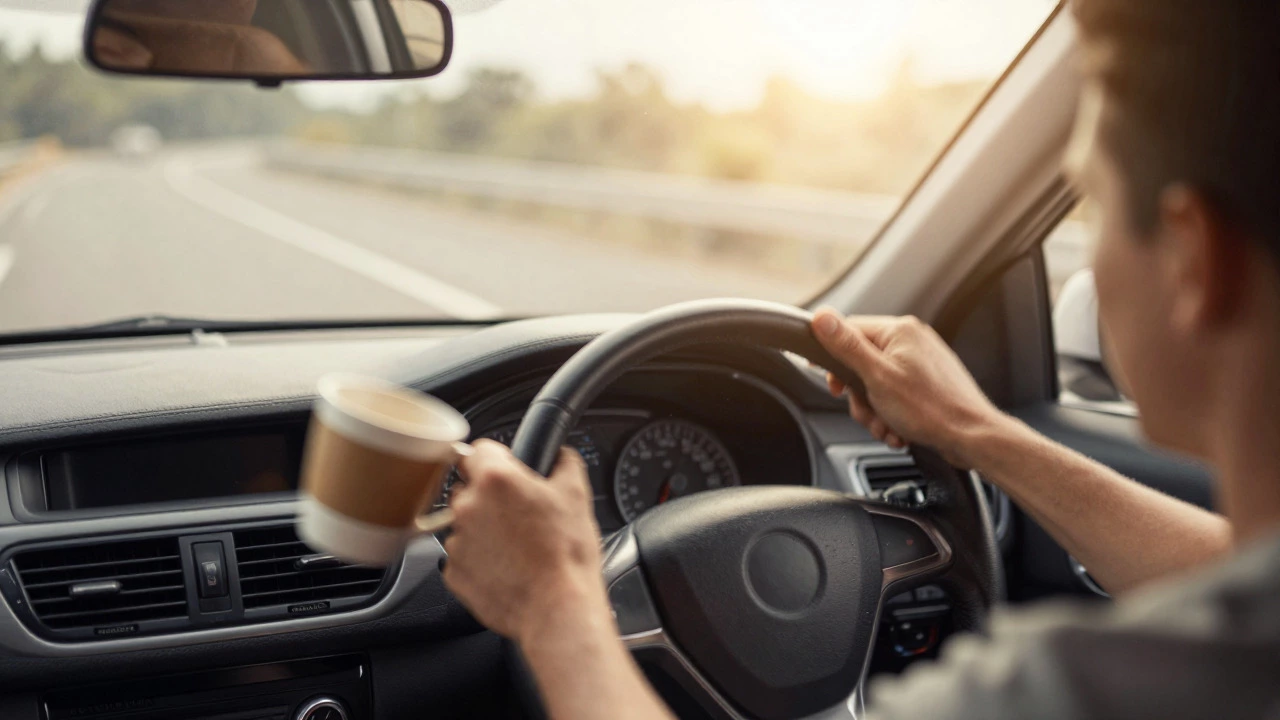 Driver experiencing violent vibration and spilling coffee