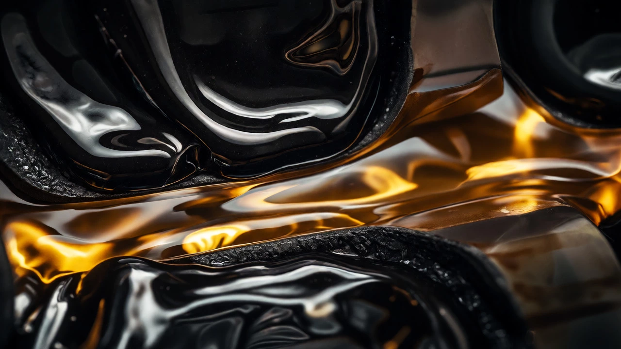 Macro view of black engine sludge blocking oil passages
